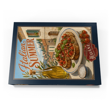 Darstellung des Puzzle Motivs Italian Summer - Tuscany Italy Bruschetta Sunlit Village 1000 Puzzle Schachtel Ansicht3