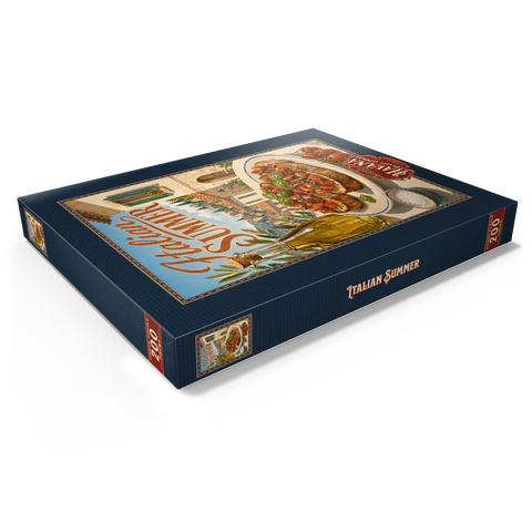 Darstellung des Puzzle Motivs Italienischer Sommer – Toskana, Italien: Bruschetta im sonnendurchfluteten Dorf Italian Summer - Tuscany Italy Bruschetta Sunlit Village 200 Puzzle Schachtel Ansicht1
