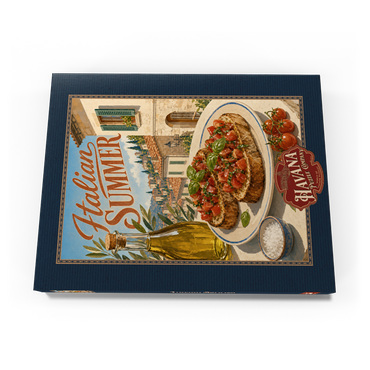 Darstellung des Puzzle Motivs Italian Summer - Tuscany Italy Bruschetta Sunlit Village 200 Puzzle Schachtel Ansicht3