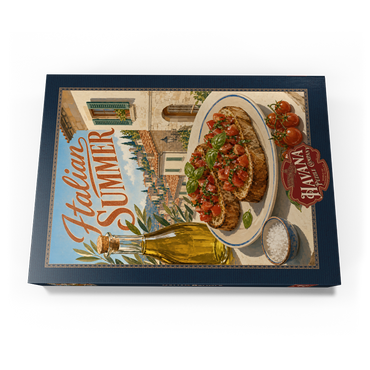 Darstellung des Puzzle Motivs Italian Summer - Tuscany Italy Bruschetta Sunlit Village 500 Puzzle Schachtel Ansicht3