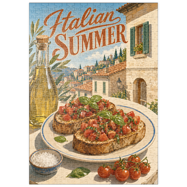 Darstellung des Puzzle Motivs puzzleplate Italian Summer - Tuscany Italy Bruschetta Sunlit Village 500 Puzzle
