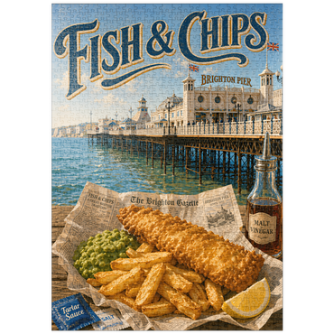 Darstellung des Puzzle Motivs puzzleplate Brighton Pier Fish and Chips Seaside 1000 Puzzle