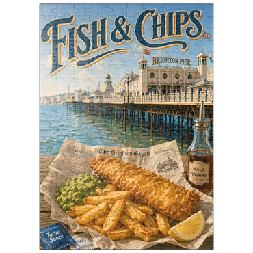 Darstellung des Puzzle Motivs puzzleplate Brighton Pier Fish and Chips Seaside 200 Puzzle