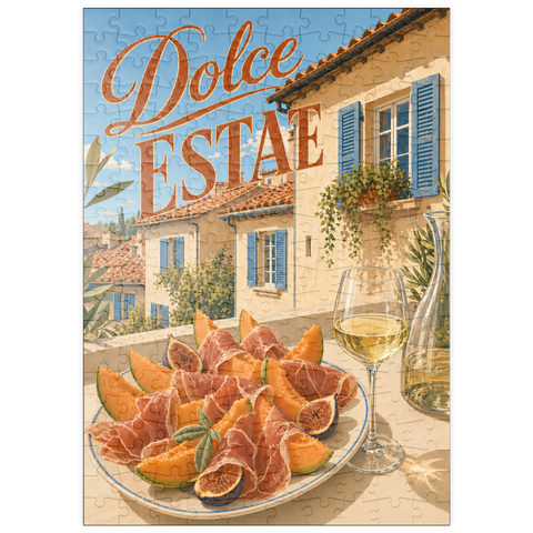 Darstellung des Puzzle Motivs Süßer Sommer – Aperitif in einer toskanischen Villa puzzleplate Dolce Estate - Tuscan Villa Aperitivo 200 Puzzle