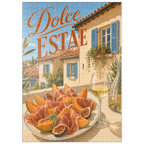 Darstellung des Puzzle Motivs Süßer Sommer – Aperitif in einer toskanischen Villa puzzleplate Dolce Estate - Tuscan Villa Aperitivo 500 Puzzle
