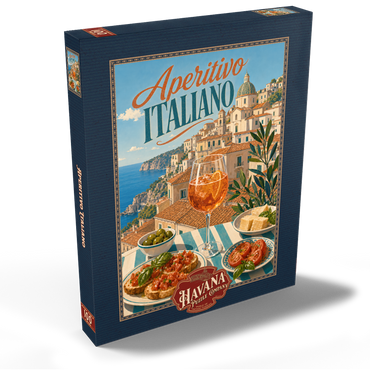 Darstellung des Puzzle Motivs Aperitivo Italiano - Amalfi Coast Aperitivo Spritz Seaside Terrace 100 Puzzle Schachtel Ansicht2
