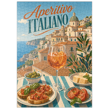 Darstellung des Puzzle Motivs puzzleplate Aperitivo Italiano - Amalfi Coast Aperitivo Spritz Seaside Terrace 500 Puzzle