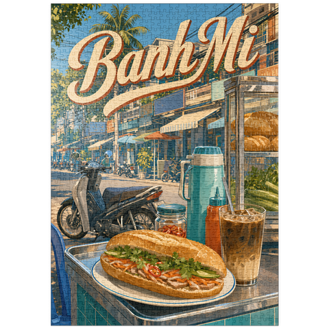 Darstellung des Puzzle Motivs Die Banh-Mi-Straßenküche in Saigon puzzleplate Saigon Banh Mi Street Food Scene 1000 Puzzle
