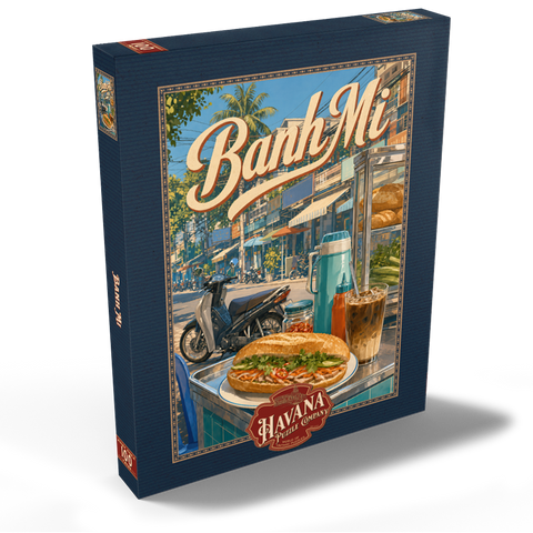 Darstellung des Puzzle Motivs Die Banh-Mi-Straßenküche in Saigon Saigon Banh Mi Street Food Scene 100 Puzzle Schachtel Ansicht2