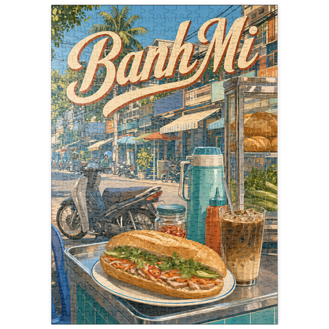 Darstellung des Puzzle Motivs Die Banh-Mi-Straßenküche in Saigon puzzleplate Saigon Banh Mi Street Food Scene 500 Puzzle