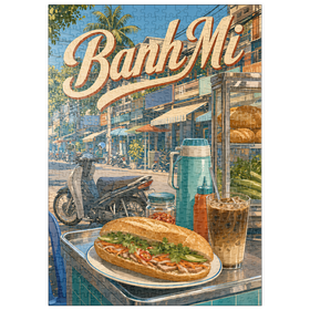 Darstellung des Puzzle Motivs Die Banh-Mi-Straßenküche in Saigon - Puzzleteile: 500