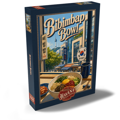 Darstellung des Puzzle Motivs N Seoul Tower – Koreanische Bibimbap-Schüssel N Seoul Tower Korean Bibimbap Bowl 1000 Puzzle Schachtel Ansicht2