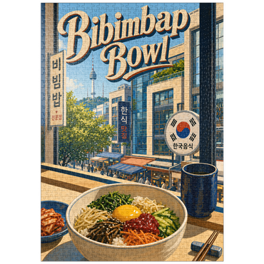 Darstellung des Puzzle Motivs puzzleplate N Seoul Tower Korean Bibimbap Bowl 1000 Puzzle
