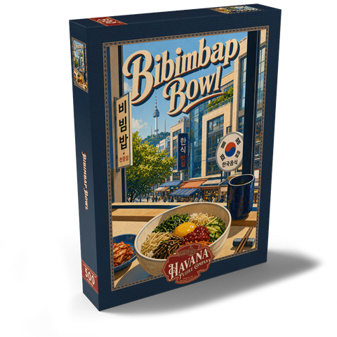 Darstellung des Puzzle Motivs N Seoul Tower – Koreanische Bibimbap-Schüssel N Seoul Tower Korean Bibimbap Bowl 500 Puzzle Schachtel Ansicht2