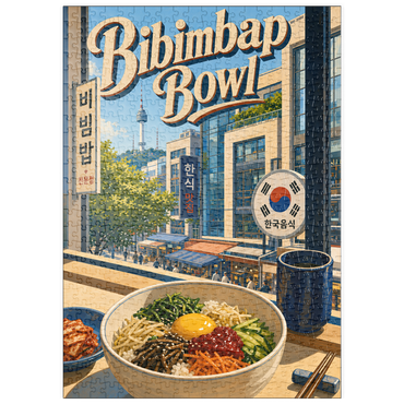 Darstellung des Puzzle Motivs puzzleplate N Seoul Tower Korean Bibimbap Bowl 500 Puzzle