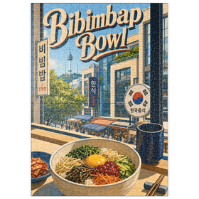 Darstellung des Puzzle Motivs N Seoul Tower – Koreanische Bibimbap-Schüssel - Puzzleteile: 500