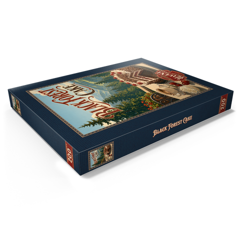 Darstellung des Puzzle Motivs Schwarzwälder Kirschtorte – Blick auf die Alpen Black Forest Cake - Alpine Mountain View 200 Puzzle Schachtel Ansicht1