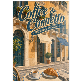 Darstellung des Puzzle Motivs Rome Coffee und Cornetto – Frühstück - Puzzleteile: 100