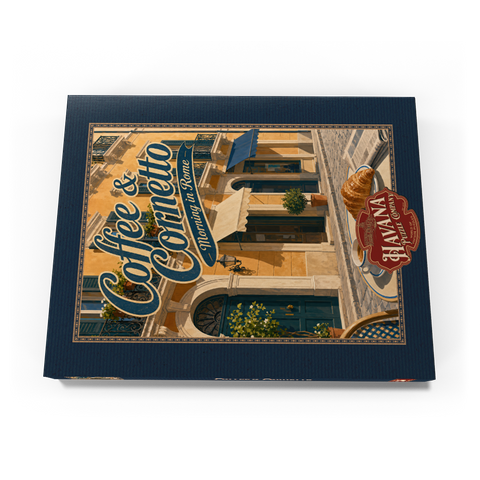 Darstellung des Puzzle Motivs Rome Coffee und Cornetto – Frühstück Rome Coffee and Cornetto Morning Breakfast 200 Puzzle Schachtel Ansicht3