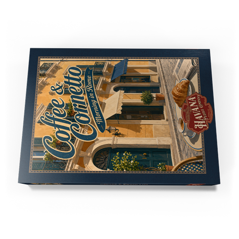Darstellung des Puzzle Motivs Rome Coffee und Cornetto – Frühstück Rome Coffee and Cornetto Morning Breakfast 500 Puzzle Schachtel Ansicht3