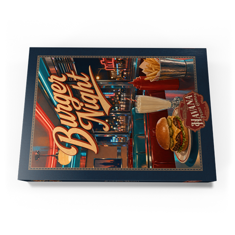 Darstellung des Puzzle Motivs American Diner Burger Night American Diner Burger Night 1000 Puzzle Schachtel Ansicht3