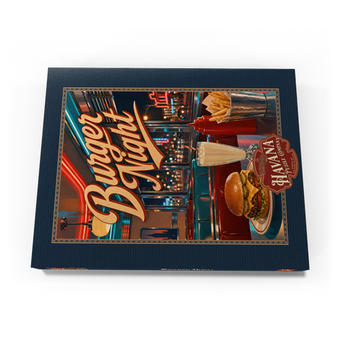 Darstellung des Puzzle Motivs American Diner Burger Night American Diner Burger Night 100 Puzzle Schachtel Ansicht3