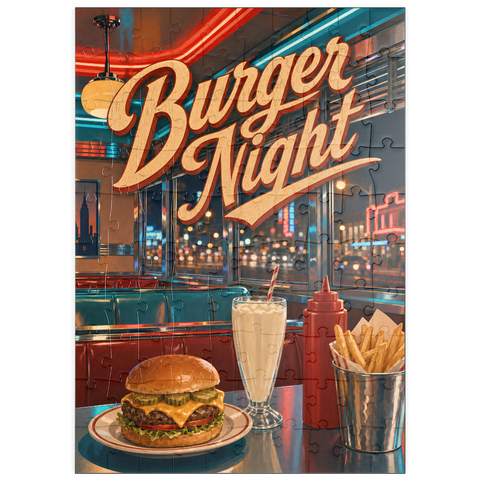 Darstellung des Puzzle Motivs American Diner Burger Night puzzleplate American Diner Burger Night 100 Puzzle