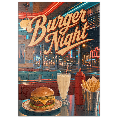 Darstellung des Puzzle Motivs American Diner Burger Night puzzleplate American Diner Burger Night 200 Puzzle