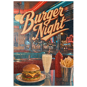 Darstellung des Puzzle Motivs American Diner Burger Night - Puzzleteile: 200