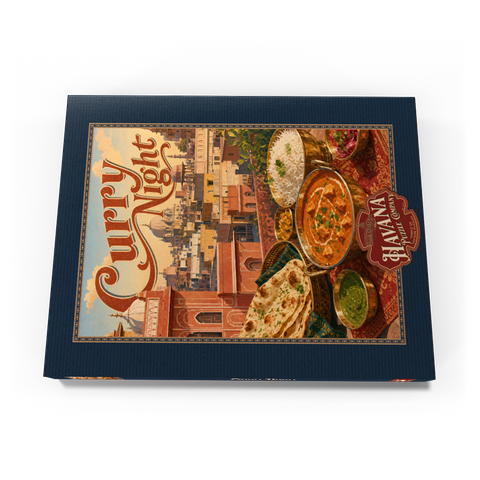 Darstellung des Puzzle Motivs Jaipur, Indien: Curry-Abend – Festmahl auf der Dachterrasse Jaipur India Curry Night Rooftop Feast 200 Puzzle Schachtel Ansicht3