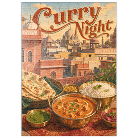 Darstellung des Puzzle Motivs Jaipur, Indien: Curry-Abend – Festmahl auf der Dachterrasse - Puzzleteile: 200