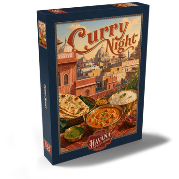 Darstellung des Puzzle Motivs Jaipur India Curry Night Rooftop Feast 500 Puzzle Schachtel Ansicht2