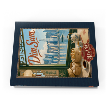Darstellung des Puzzle Motivs Hong Kong Harbor Skyline Dim Sum Scene 100 Puzzle Schachtel Ansicht3