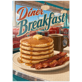 Darstellung des Puzzle Motivs Klassische amerikanische Diner-Frühstückspfannkuchen - Puzzleteile: 1000