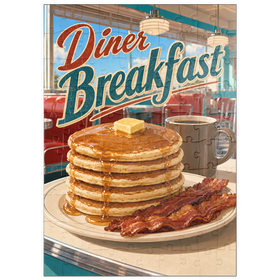 Darstellung des Puzzle Motivs Klassische amerikanische Diner-Frühstückspfannkuchen - Puzzleteile: 100