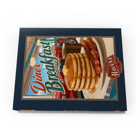 Darstellung des Puzzle Motivs Klassische amerikanische Diner-Frühstückspfannkuchen Classic American Diner Breakfast Pancakes 200 Puzzle Schachtel Ansicht3