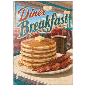 Darstellung des Puzzle Motivs Klassische amerikanische Diner-Frühstückspfannkuchen - Puzzleteile: 200