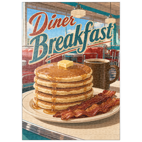 Darstellung des Puzzle Motivs Klassische amerikanische Diner-Frühstückspfannkuchen - Puzzleteile: 500