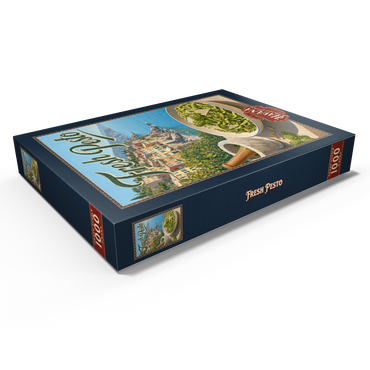 Darstellung des Puzzle Motivs Italian Riviera Village Fresh Pesto Pasta 1000 Puzzle Schachtel Ansicht1