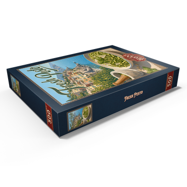 Darstellung des Puzzle Motivs Italian Riviera Village Fresh Pesto Pasta 500 Puzzle Schachtel Ansicht1
