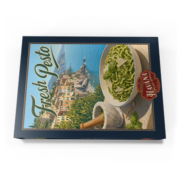 Darstellung des Puzzle Motivs Italian Riviera Village Fresh Pesto Pasta 500 Puzzle Schachtel Ansicht3