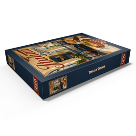 Darstellung des Puzzle Motivs Toskanische Trattoria – Italienisches Abendessen mit Wein - Puzzleteile: 1000