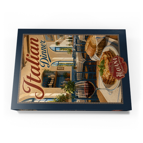 Darstellung des Puzzle Motivs Toskanische Trattoria – Italienisches Abendessen mit Wein Tuscan Trattoria Italian Dinner Wine 1000 Puzzle Schachtel Ansicht3