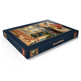 Alternative Darstellung des Puzzle-Motivs Toskanische Trattoria – Italienisches Abendessen mit Wein – Puzzleteile: 200