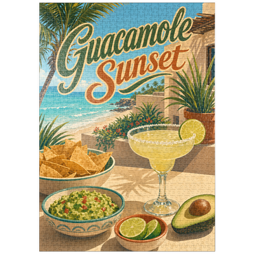 Darstellung des Puzzle Motivs puzzleplate Guacamole Sunset Coastal Margarita Scene 1000 Puzzle