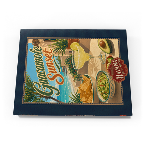 Darstellung des Puzzle Motivs Guacamole, Sonnenuntergang, Küsten-Margarita-Szene Guacamole Sunset Coastal Margarita Scene 200 Puzzle Schachtel Ansicht3