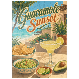 Darstellung des Puzzle Motivs Guacamole, Sonnenuntergang, Küsten-Margarita-Szene - Puzzleteile: 200