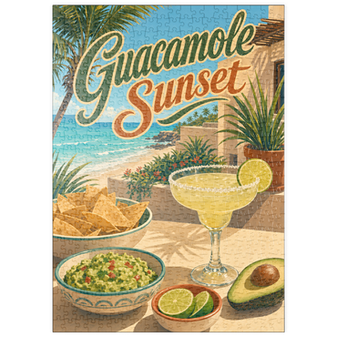 Darstellung des Puzzle Motivs puzzleplate Guacamole Sunset Coastal Margarita Scene 500 Puzzle