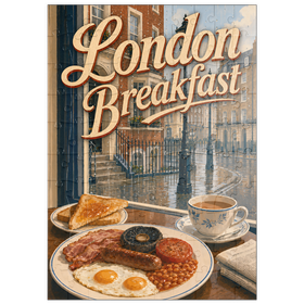 Darstellung des Puzzle Motivs London – Englisches Frühstück - Puzzleteile: 100