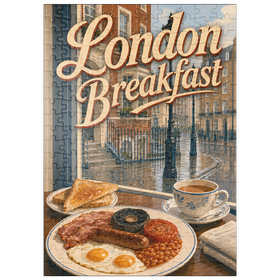 Darstellung des Puzzle Motivs London – Englisches Frühstück - Puzzleteile: 200